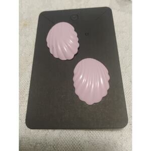 Vintage Pink Seashell Earrings Retro 80s 90s Shell Studs Beach Coastal Jewelry